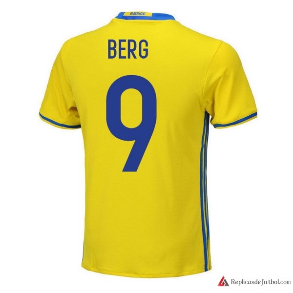 Camiseta Seleccion Sweden Primera equipación Berg 2018 Amarillo